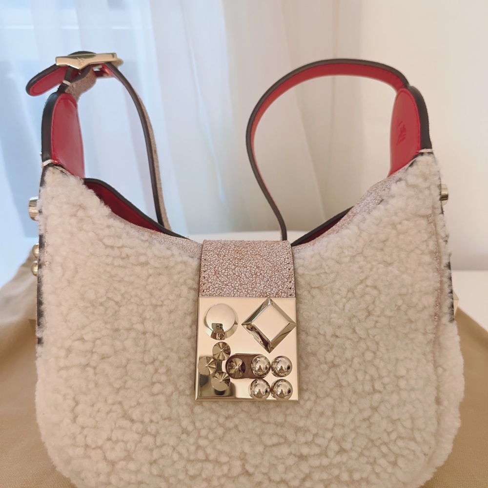 Authentic! Christian Louboutin Carasky Shearling Bag Like New!